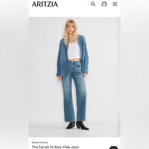 Aritzia - Denim Forum - Farrah wide leg (long) size 30